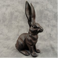 FRENCH COUNTRY RABBIT Cast Iron DOORSTOP STATUE ~ TALL UPRIGHT EARS ~   362257555540